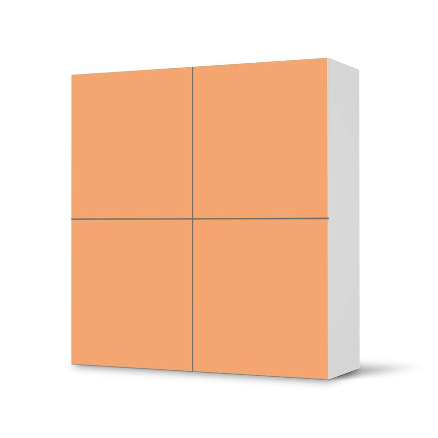 Klebefolie für Schränke Orange Light - IKEA Besta Schrank Quadratisch 4 Türen  - weiss