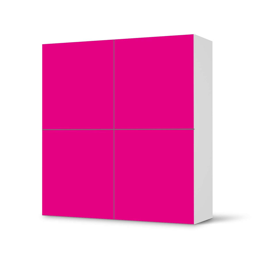 Klebefolie für Schränke Pink Dark - IKEA Besta Schrank Quadratisch 4 Türen  - weiss