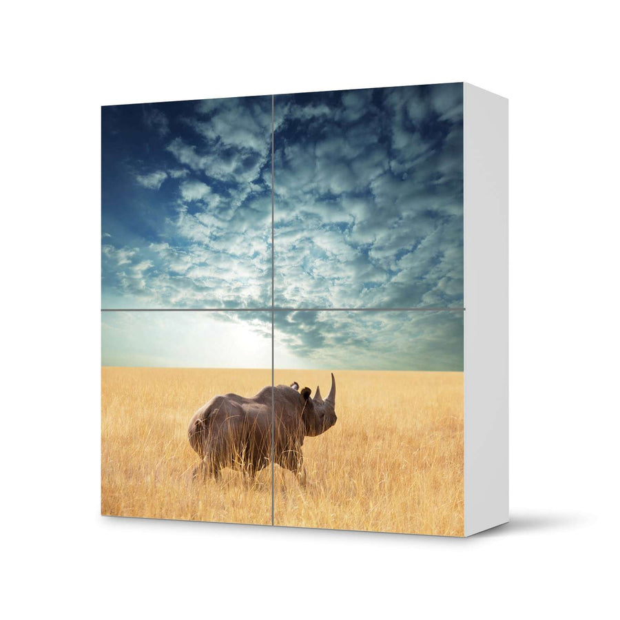 Klebefolie für Schränke Rhino - IKEA Besta Schrank Quadratisch 4 Türen  - weiss