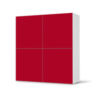 Klebefolie für Schränke Rot Dark - IKEA Besta Schrank Quadratisch 4 Türen  - weiss