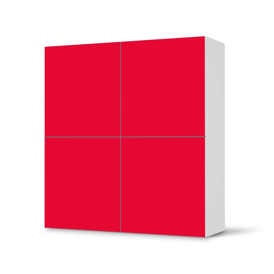 Klebefolie für Schränke Rot Light - IKEA Besta Schrank Quadratisch 4 Türen  - weiss