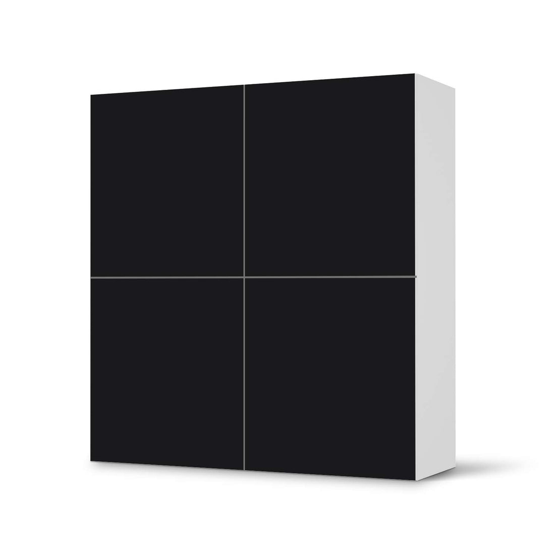 Klebefolie für Schränke Schwarz - IKEA Besta Schrank Quadratisch 4 Türen  - weiss