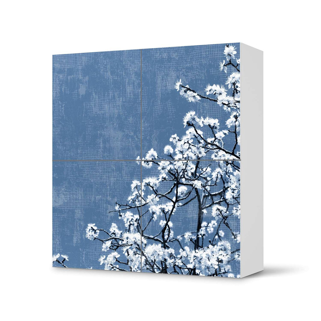 Klebefolie für Schränke Spring Tree - IKEA Besta Schrank Quadratisch 4 Türen  - weiss