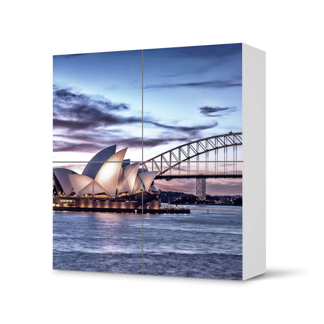 Klebefolie für Schränke Sydney - IKEA Besta Schrank Quadratisch 4 Türen  - weiss