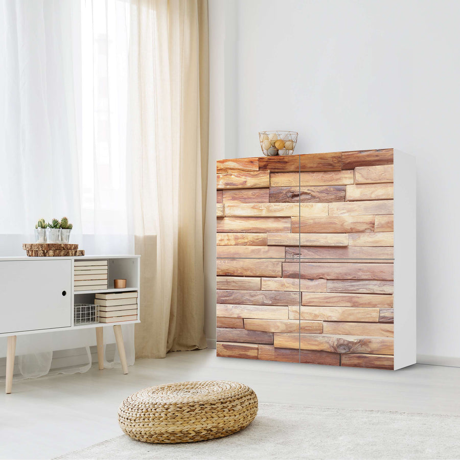 Klebefolie für Schränke Artwood - IKEA Besta Schrank Quadratisch 4 Türen - Wohnzimmer