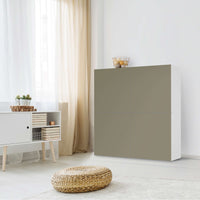 Klebefolie für Schränke Braungrau Light - IKEA Besta Schrank Quadratisch 4 Türen - Wohnzimmer