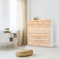 Klebefolie für Schränke Bright Planks - IKEA Besta Schrank Quadratisch 4 Türen - Wohnzimmer