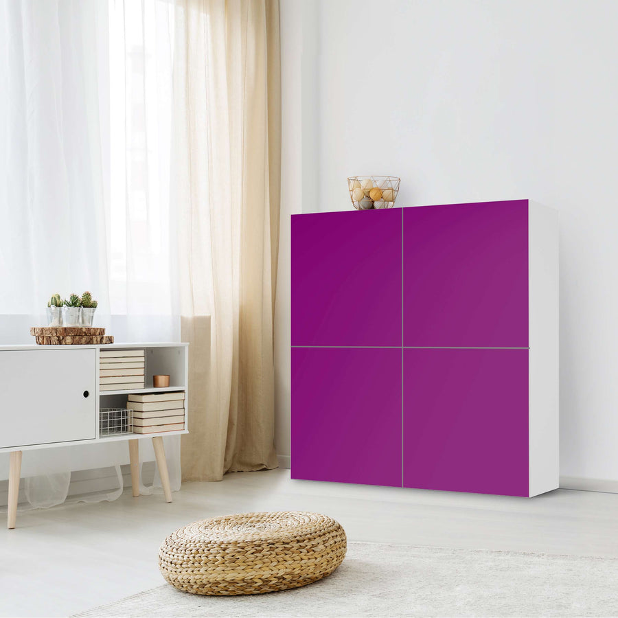 Klebefolie für Schränke Flieder Dark - IKEA Besta Schrank Quadratisch 4 Türen - Wohnzimmer