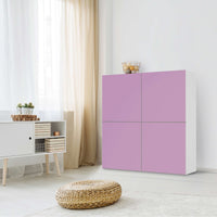 Klebefolie für Schränke Flieder Light - IKEA Besta Schrank Quadratisch 4 Türen - Wohnzimmer