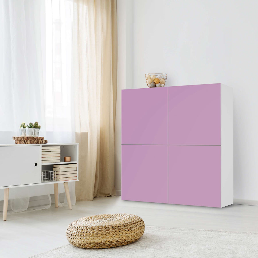 Klebefolie für Schränke Flieder Light - IKEA Besta Schrank Quadratisch 4 Türen - Wohnzimmer