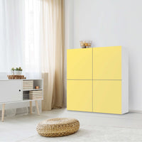 Klebefolie für Schränke Gelb Light - IKEA Besta Schrank Quadratisch 4 Türen - Wohnzimmer