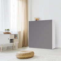 Klebefolie für Schränke Grau Light - IKEA Besta Schrank Quadratisch 4 Türen - Wohnzimmer