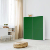 Klebefolie für Schränke Grün Dark - IKEA Besta Schrank Quadratisch 4 Türen - Wohnzimmer
