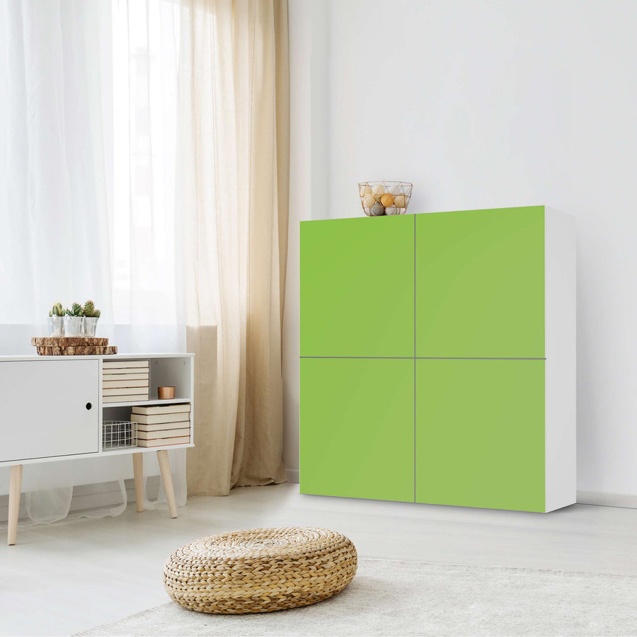 Klebefolie für Schränke Hellgrün Dark - IKEA Besta Schrank Quadratisch 4 Türen - Wohnzimmer