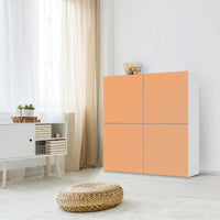 Klebefolie für Schränke Orange Light - IKEA Besta Schrank Quadratisch 4 Türen - Wohnzimmer