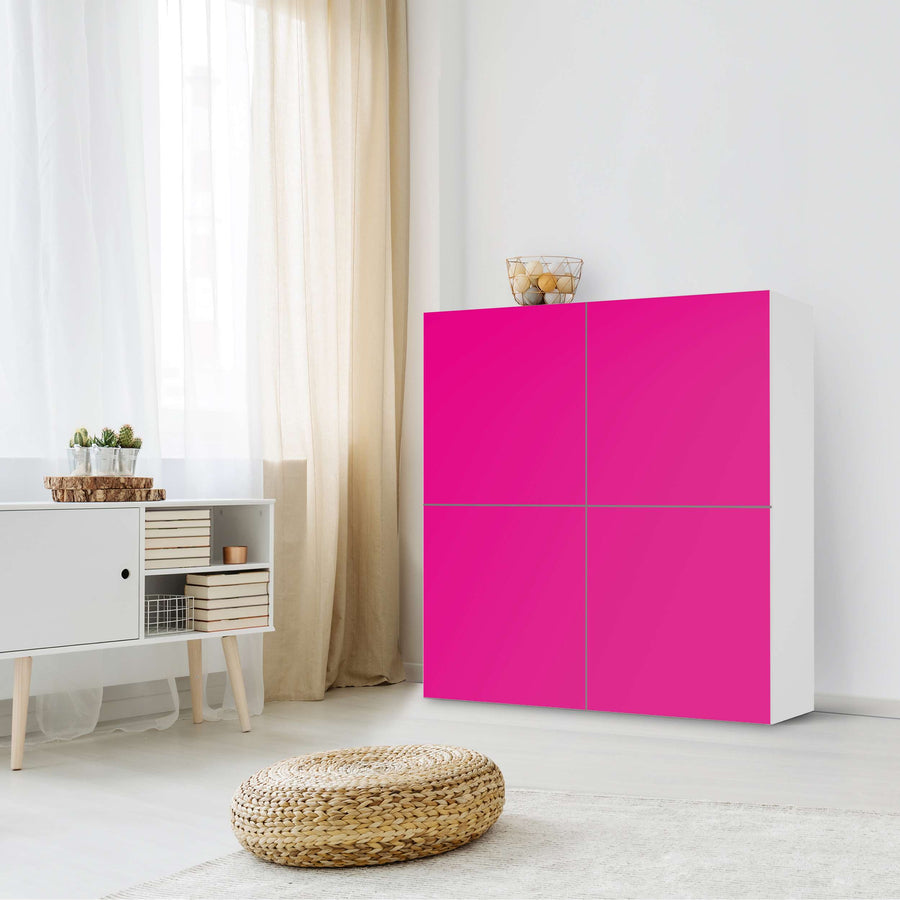 Klebefolie für Schränke Pink Dark - IKEA Besta Schrank Quadratisch 4 Türen - Wohnzimmer