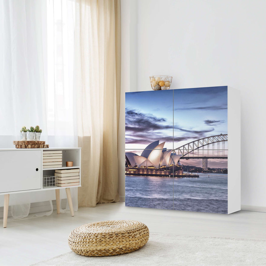 Klebefolie für Schränke Sydney - IKEA Besta Schrank Quadratisch 4 Türen - Wohnzimmer