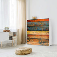 Klebefolie für Schränke Wooden - IKEA Besta Schrank Quadratisch 4 Türen - Wohnzimmer