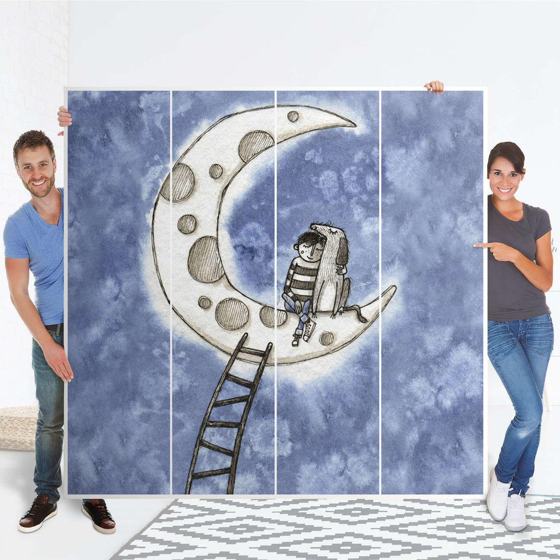 Klebefolie für Schränke Besuch - IKEA Pax Schrank 201 cm Höhe - 4 Türen - Folie