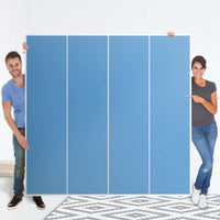Klebefolie für Schränke Blau Light - IKEA Pax Schrank 201 cm Höhe - 4 Türen - Folie