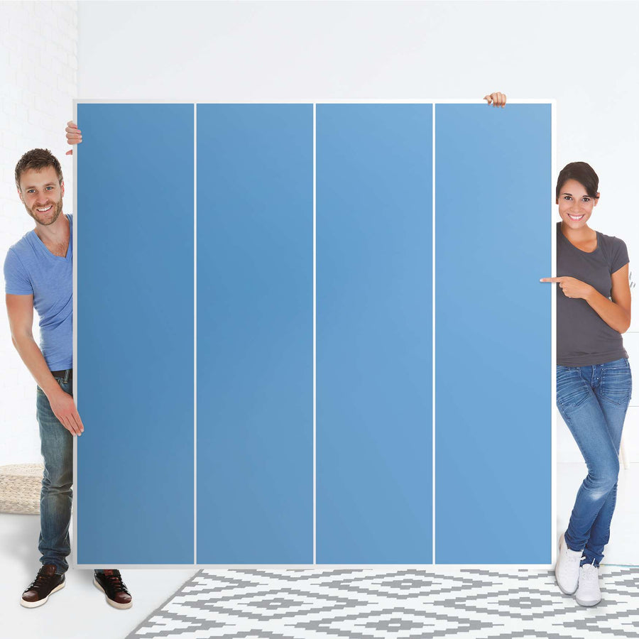 Klebefolie für Schränke Blau Light - IKEA Pax Schrank 201 cm Höhe - 4 Türen - Folie