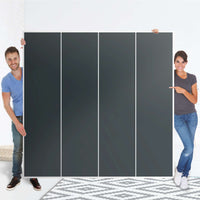 Klebefolie für Schränke Blaugrau Dark - IKEA Pax Schrank 201 cm Höhe - 4 Türen - Folie
