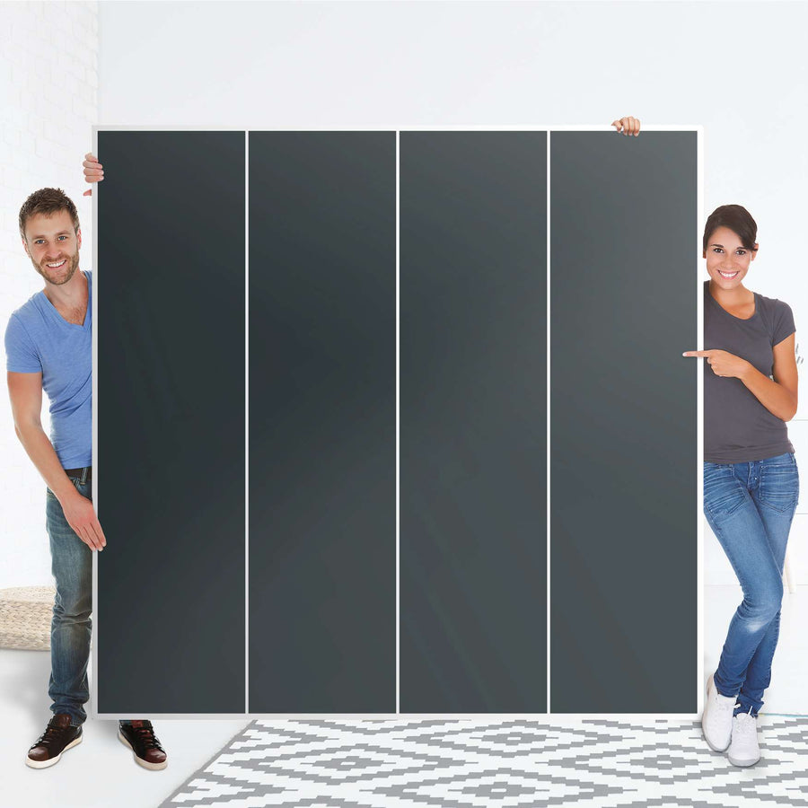 Klebefolie für Schränke Blaugrau Dark - IKEA Pax Schrank 201 cm Höhe - 4 Türen - Folie