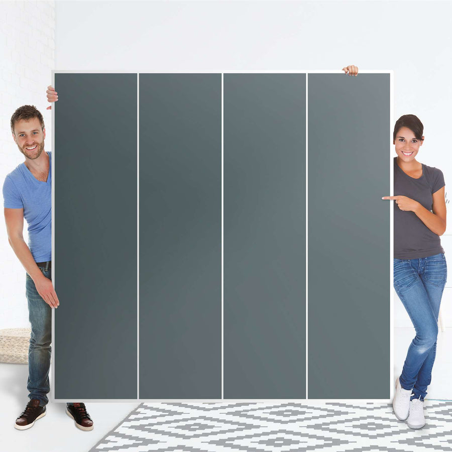 Klebefolie für Schränke Blaugrau Light - IKEA Pax Schrank 201 cm Höhe - 4 Türen - Folie