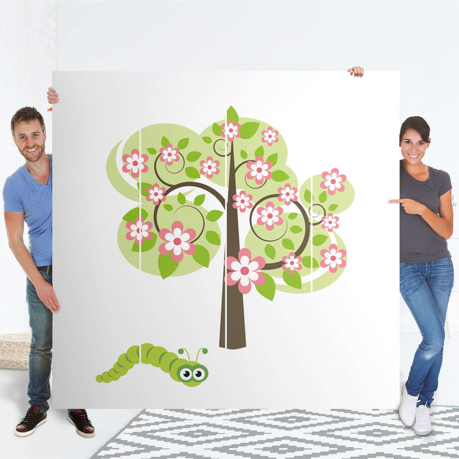 Klebefolie für Schränke Blooming Tree - IKEA Pax Schrank 201 cm Höhe - 4 Türen - Folie