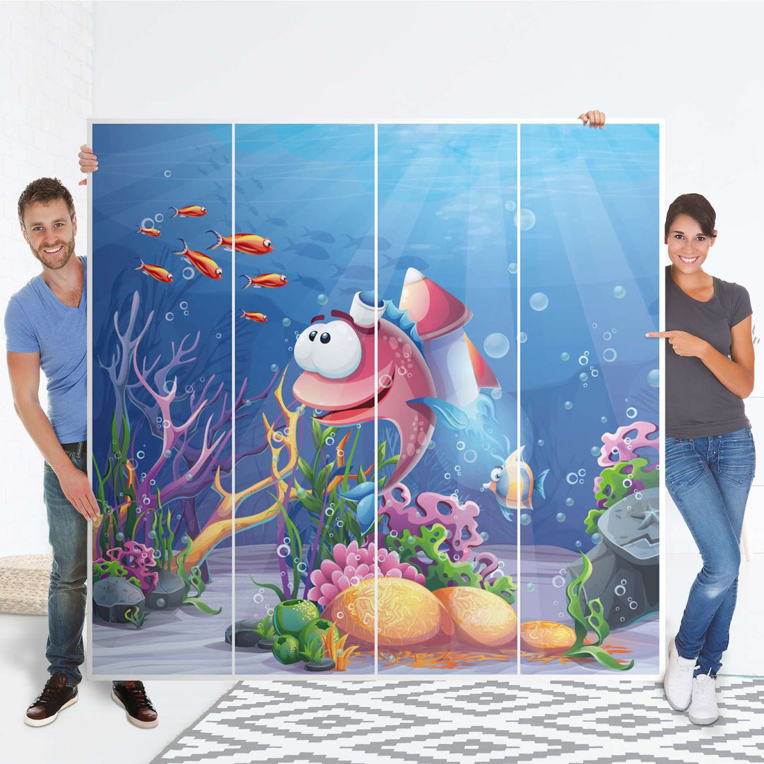 Klebefolie für Schränke Bubbles - IKEA Pax Schrank 201 cm Höhe - 4 Türen - Folie