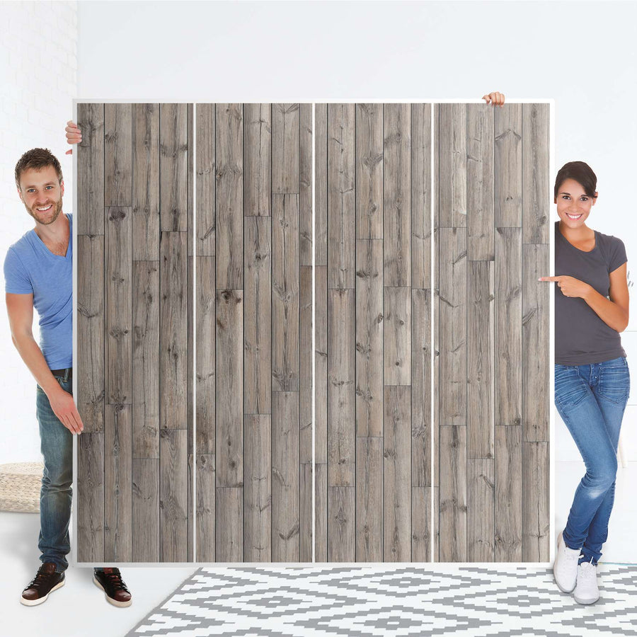 Klebefolie für Schränke Dark washed - IKEA Pax Schrank 201 cm Höhe - 4 Türen - Folie