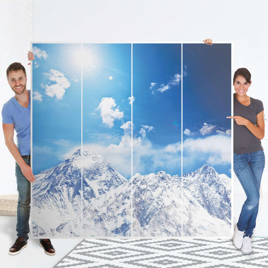 Klebefolie für Schränke Everest - IKEA Pax Schrank 201 cm Höhe - 4 Türen - Folie