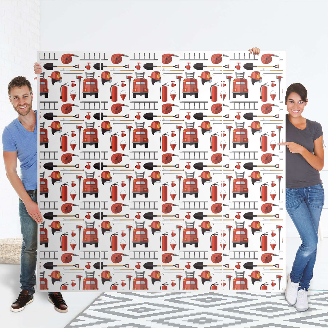 Klebefolie für Schränke Firefighter - IKEA Pax Schrank 201 cm Höhe - 4 Türen - Folie