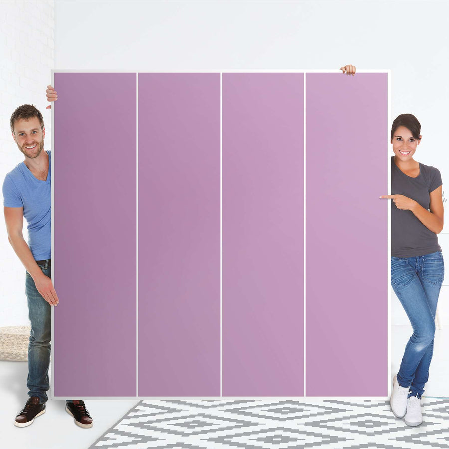 Klebefolie für Schränke Flieder Light - IKEA Pax Schrank 201 cm Höhe - 4 Türen - Folie
