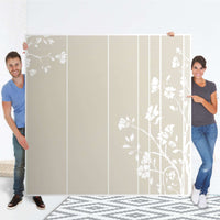 Klebefolie für Schränke Florals Plain 3 - IKEA Pax Schrank 201 cm Höhe - 4 Türen - Folie