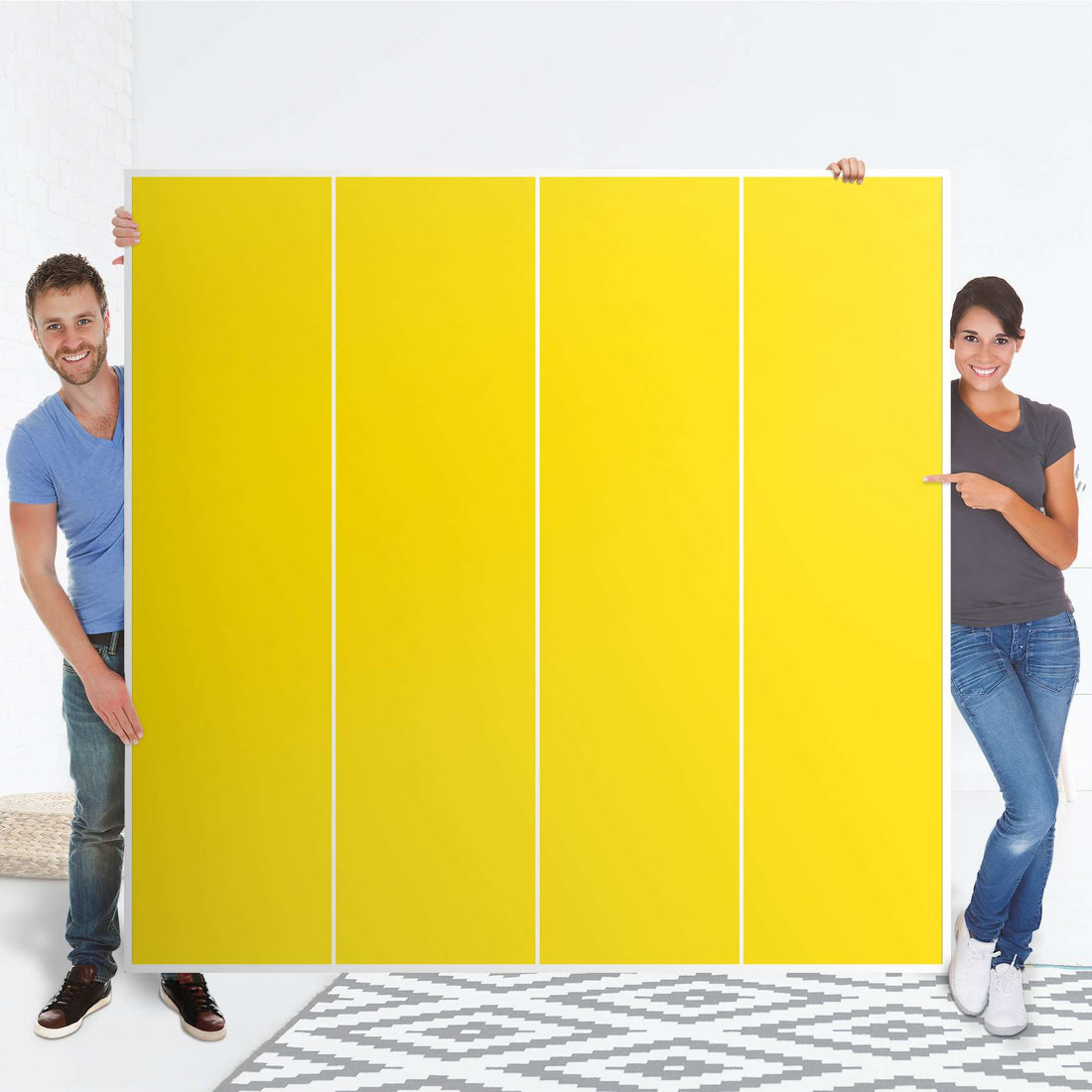 Klebefolie für Schränke Gelb Dark - IKEA Pax Schrank 201 cm Höhe - 4 Türen - Folie