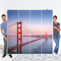 Klebefolie für Schränke Golden Gate - IKEA Pax Schrank 201 cm Höhe - 4 Türen - Folie