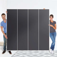 Klebefolie für Schränke Grau Dark - IKEA Pax Schrank 201 cm Höhe - 4 Türen - Folie