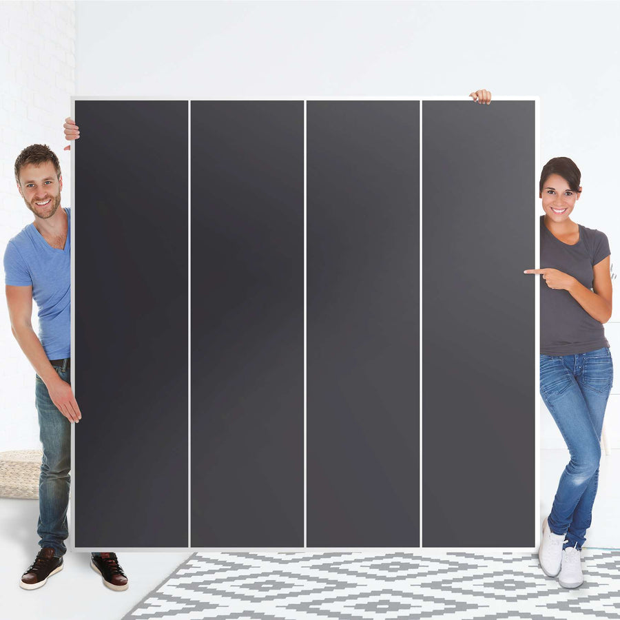 Klebefolie für Schränke Grau Dark - IKEA Pax Schrank 201 cm Höhe - 4 Türen - Folie