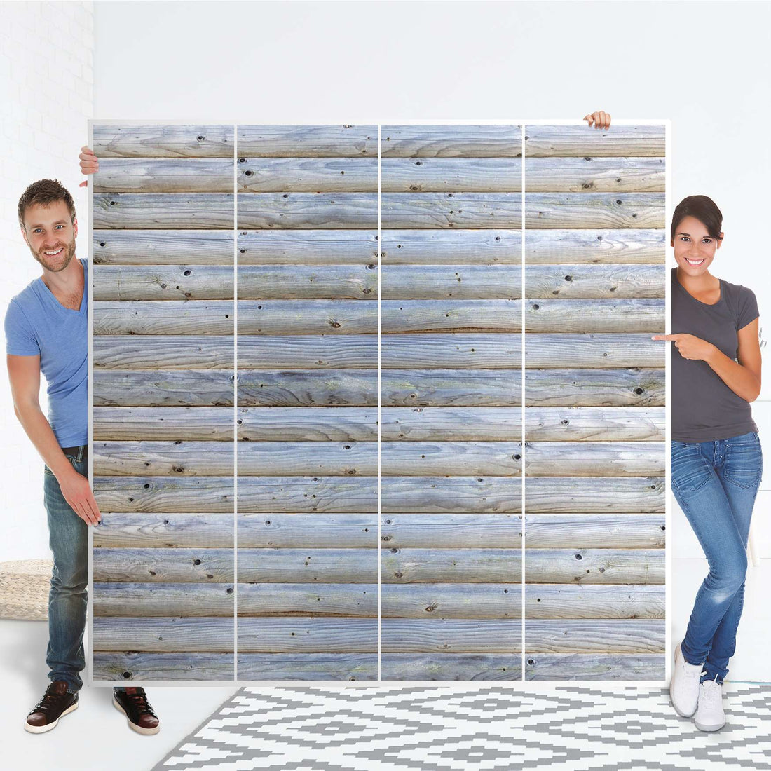 Klebefolie für Schränke Greyhound - IKEA Pax Schrank 201 cm Höhe - 4 Türen - Folie