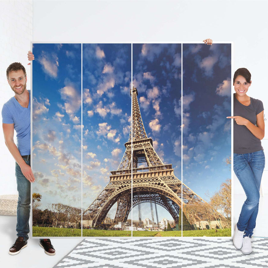 Klebefolie für Schränke La Tour Eiffel - IKEA Pax Schrank 201 cm Höhe - 4 Türen - Folie