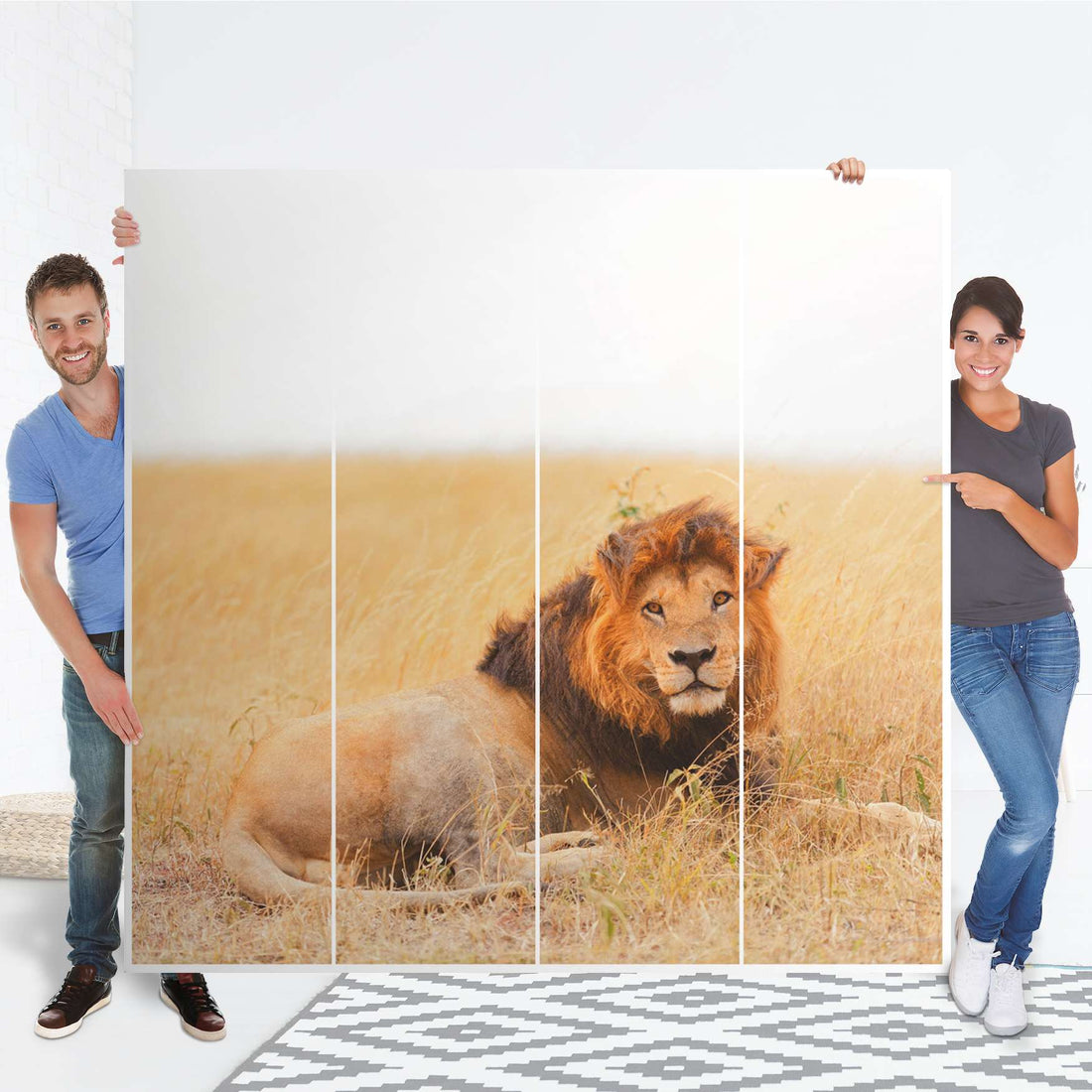 Klebefolie für Schränke Lion King - IKEA Pax Schrank 201 cm Höhe - 4 Türen - Folie