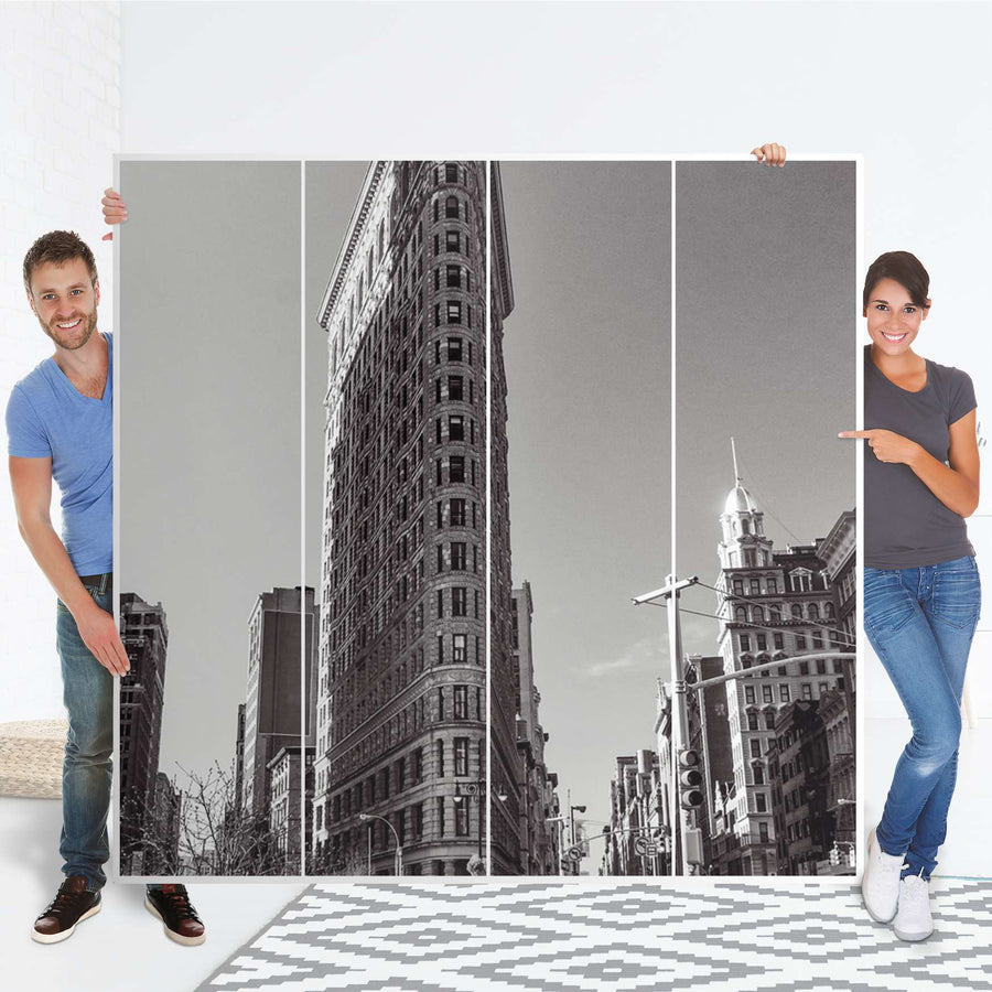 Klebefolie für Schränke Manhattan - IKEA Pax Schrank 201 cm Höhe - 4 Türen - Folie
