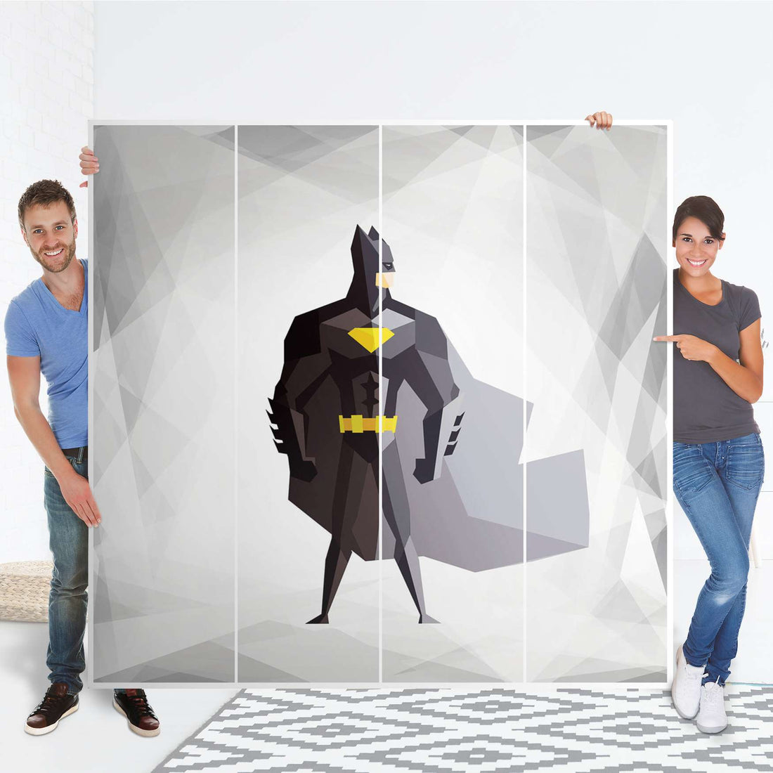 Klebefolie für Schränke Mr. Black - IKEA Pax Schrank 201 cm Höhe - 4 Türen - Folie
