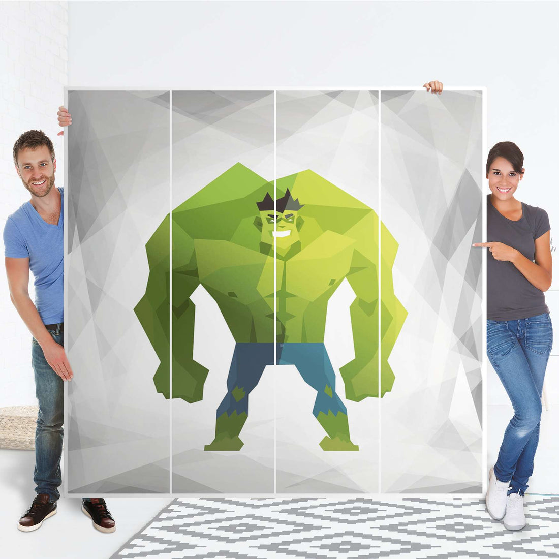 Klebefolie für Schränke Mr. Green - IKEA Pax Schrank 201 cm Höhe - 4 Türen - Folie