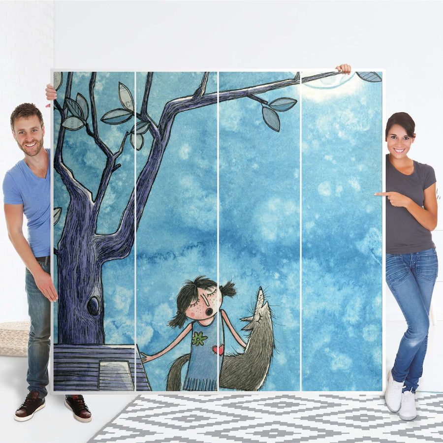 Klebefolie für Schränke Nocturnal Pleasure - IKEA Pax Schrank 201 cm Höhe - 4 Türen - Folie