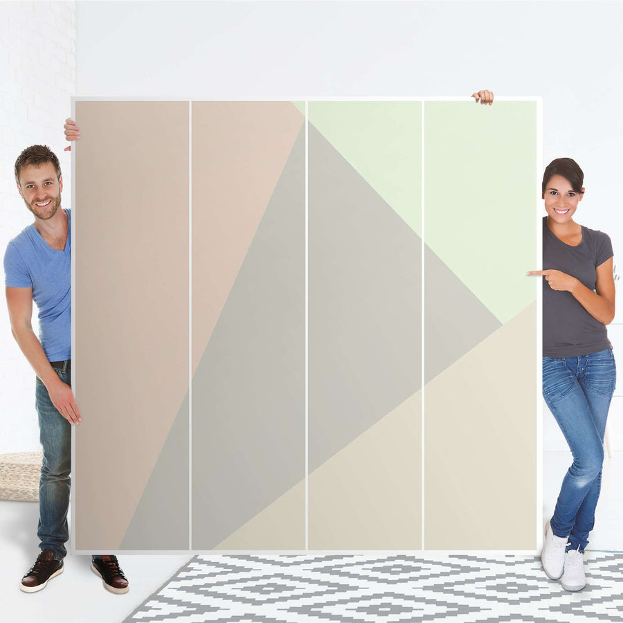 Klebefolie für Schränke Pastell Geometrik - IKEA Pax Schrank 201 cm Höhe - 4 Türen - Folie