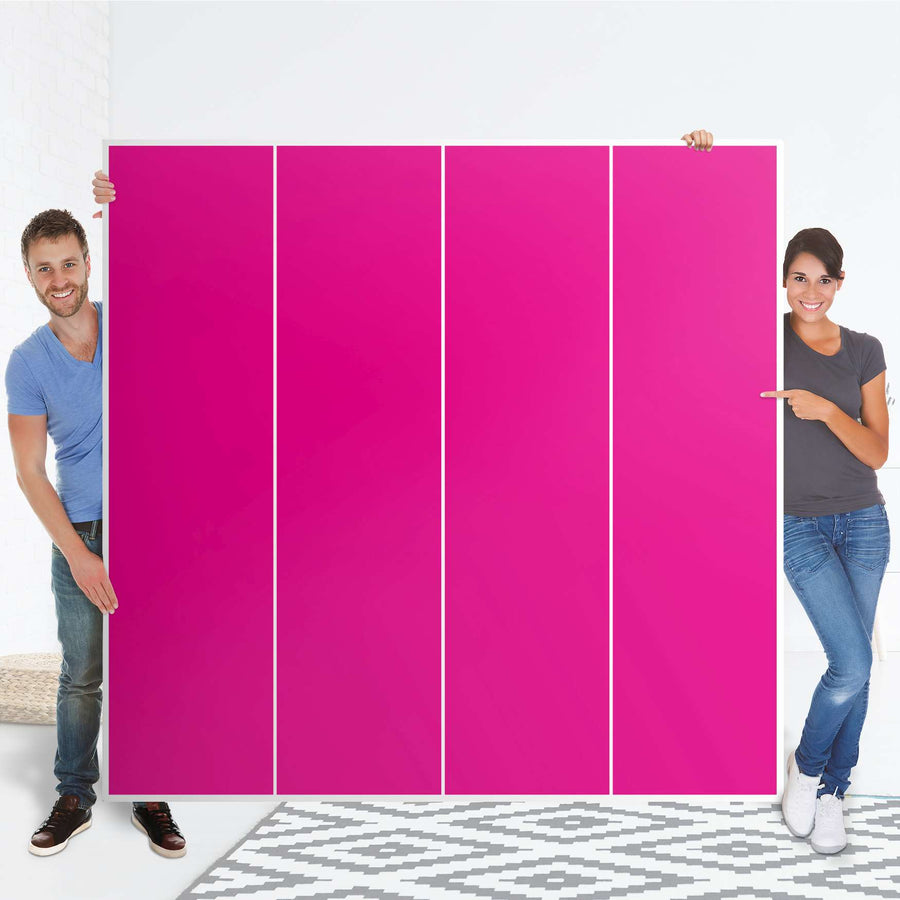 Klebefolie für Schränke Pink Dark - IKEA Pax Schrank 201 cm Höhe - 4 Türen - Folie