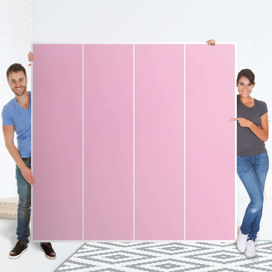 Klebefolie für Schränke Pink Light - IKEA Pax Schrank 201 cm Höhe - 4 Türen - Folie