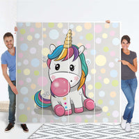 Klebefolie für Schränke Rainbow das Einhorn - IKEA Pax Schrank 201 cm Höhe - 4 Türen - Folie